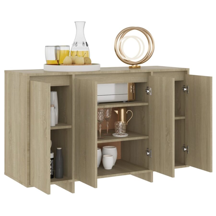 Dressoir 120x41x75 cm bewerkt hout sonoma eikenkleurig - Afbeelding 3