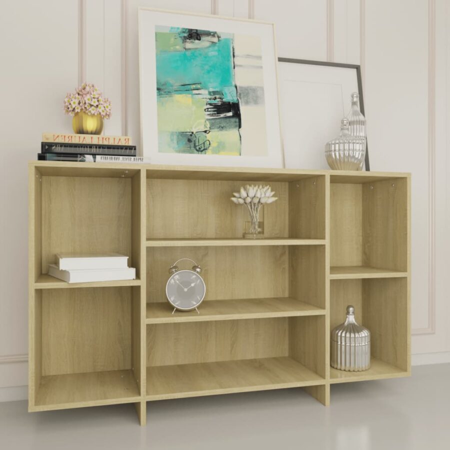 Dressoir 120x30x75 cm bewerkt hout sonoma eikenkleurig - Afbeelding 4