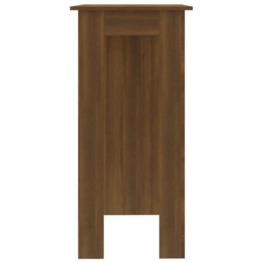 Bartafel met schap 102x50x103,5 cm bewerkt hout bruin eiken - Afbeelding 4