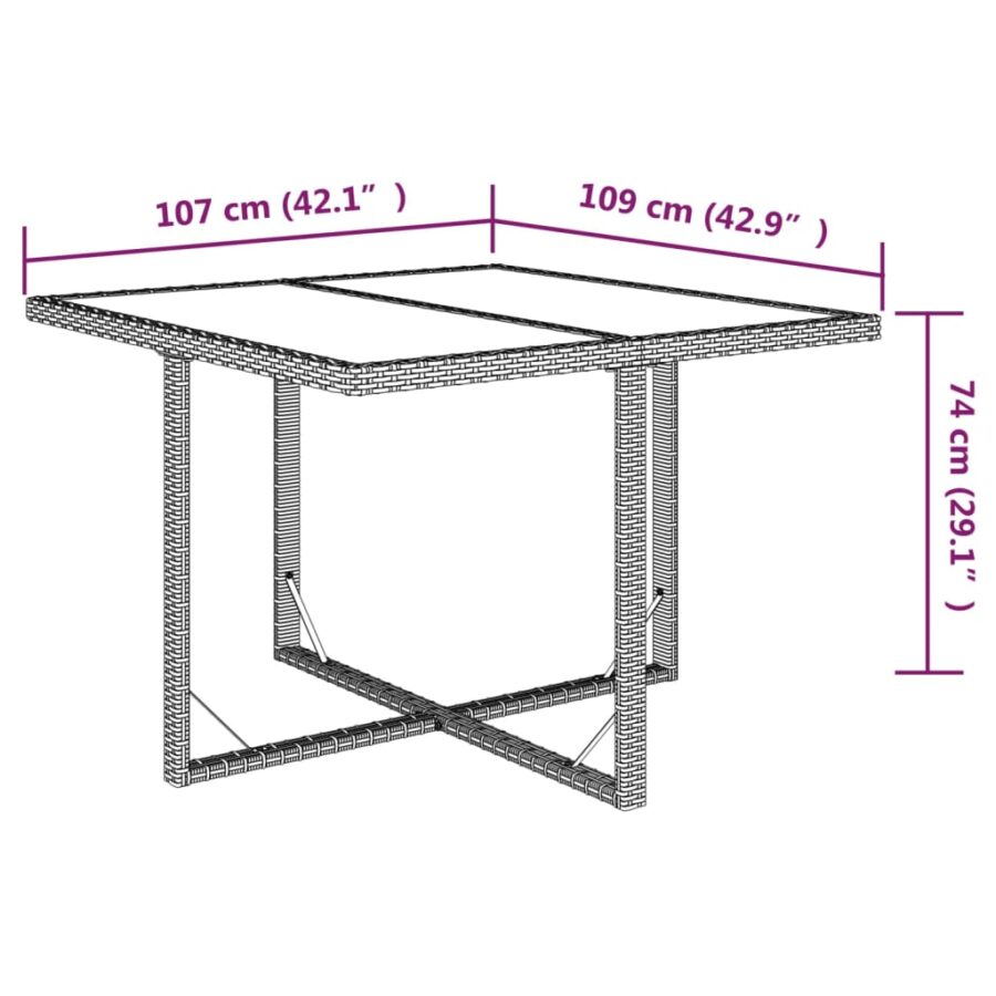 9-delige Tuinset met kussens poly rattan zwart - Afbeelding 6