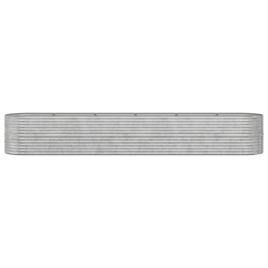 Plantenbak 440x80x68 cm gepoedercoat staal zilverkleurig - Afbeelding 3