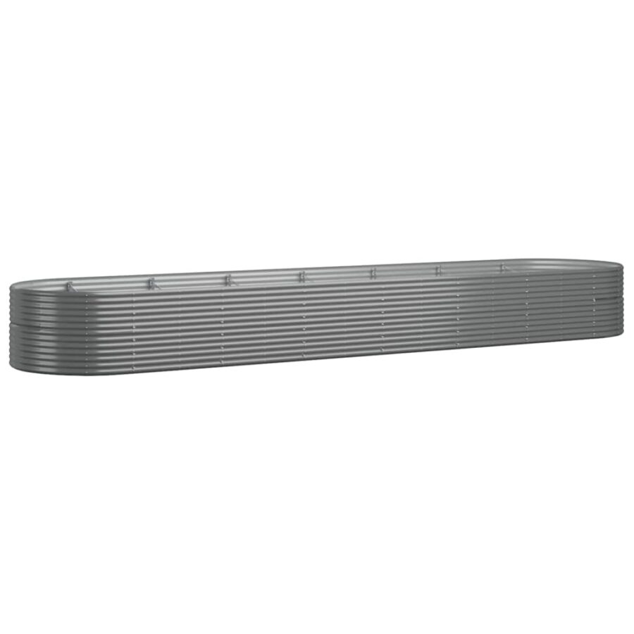 Plantenbak 584x140x68 cm gepoedercoat staal grijs - Afbeelding 2