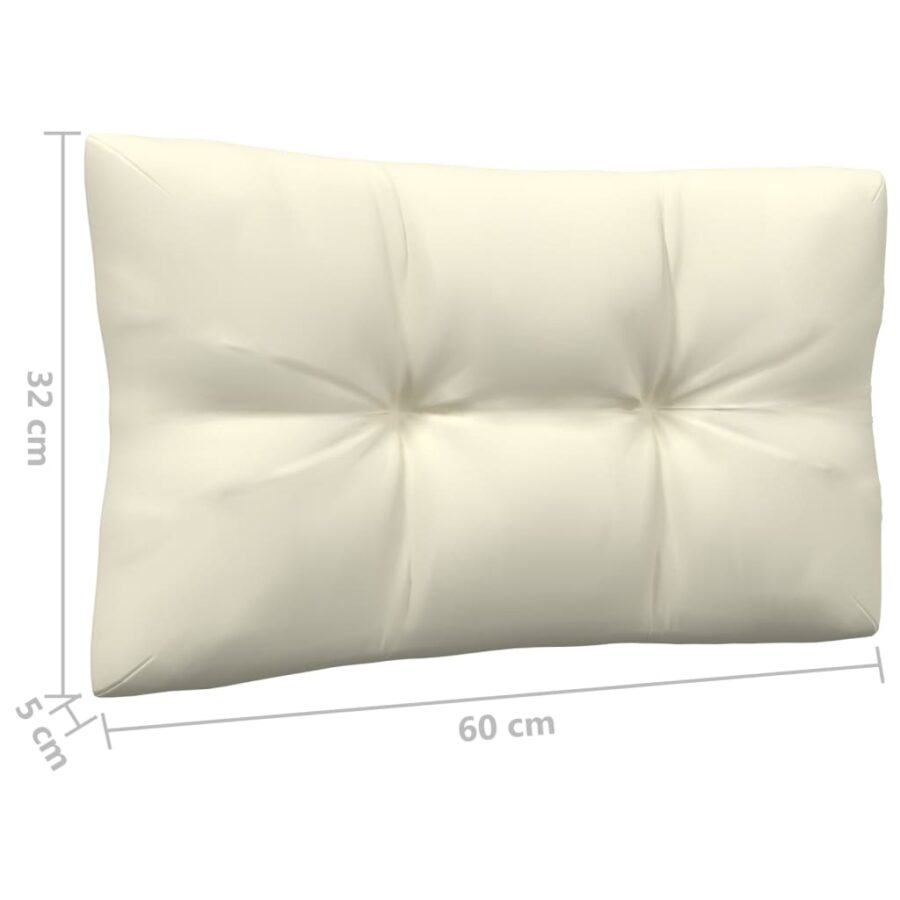9-delige Loungeset met crèmekleurige kussens grenenhout - Afbeelding 8