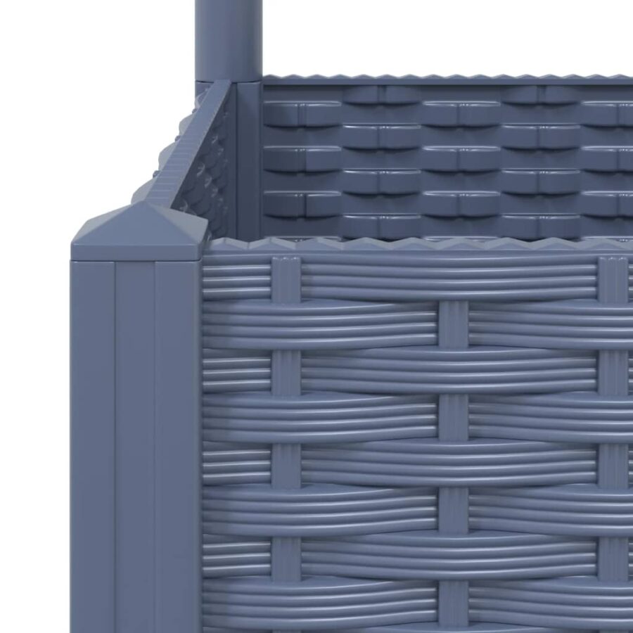 Plantenbak met latwerk 120x40x136 cm polypropeen donkergrijs - Afbeelding 7