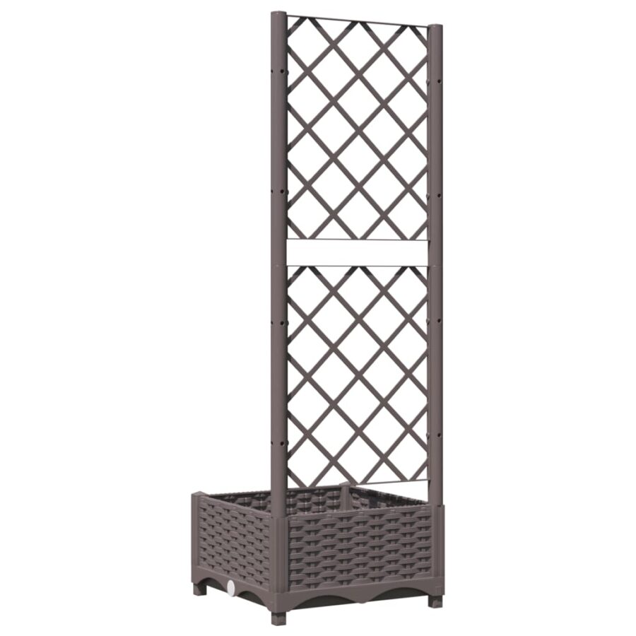 Plantenbak met latwerk 40x40x121,5 cm polypropeen bruin - Afbeelding 6