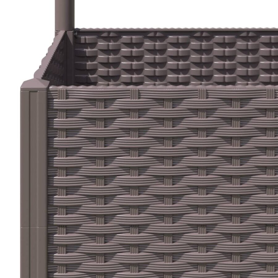 Plantenbak met latwerk 120x40x136 cm polypropeen bruin - Afbeelding 7