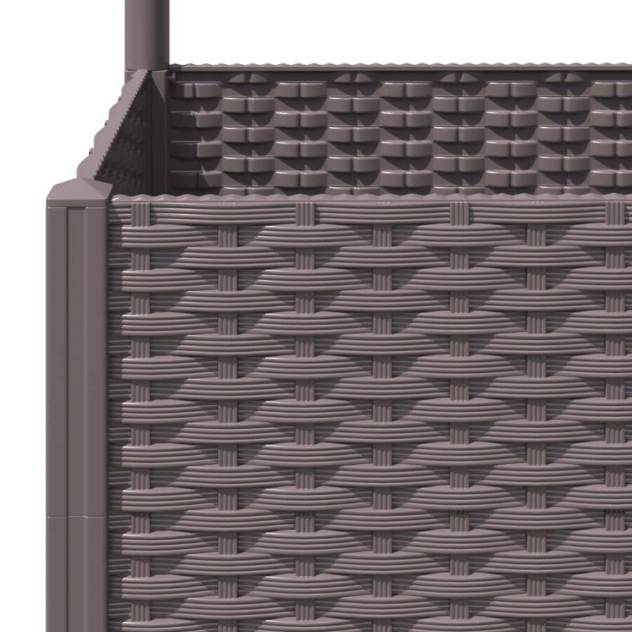 Plantenbak met latwerk 80x80x136 cm polypropeen bruin - Afbeelding 7