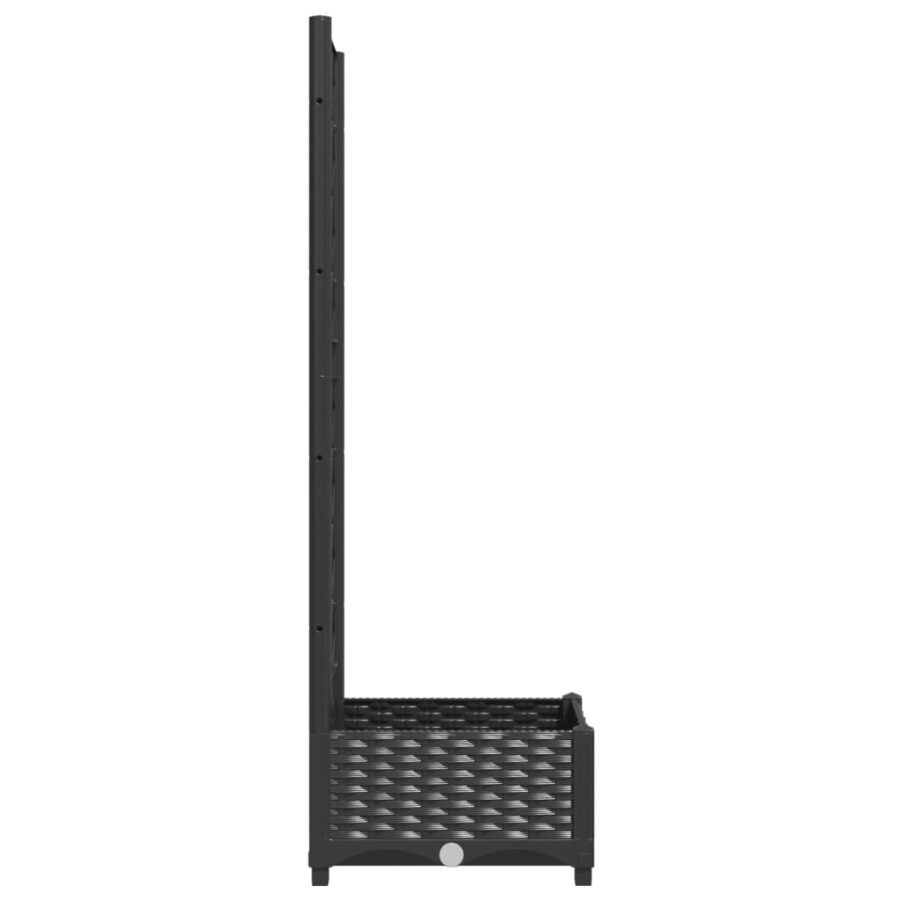 Plantenbak met latwerk 40x40x121,5 cm polypropeen zwart - Afbeelding 5