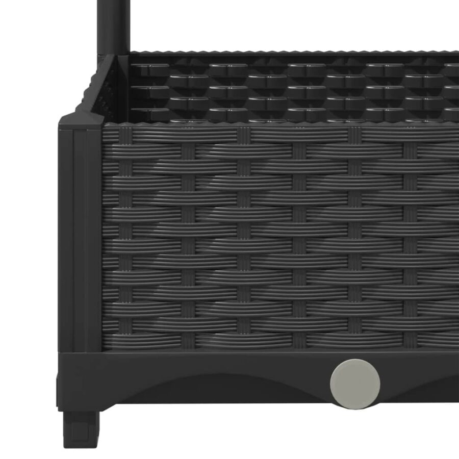 Plantenbak met latwerk 40x40x121,5 cm polypropeen zwart - Afbeelding 7