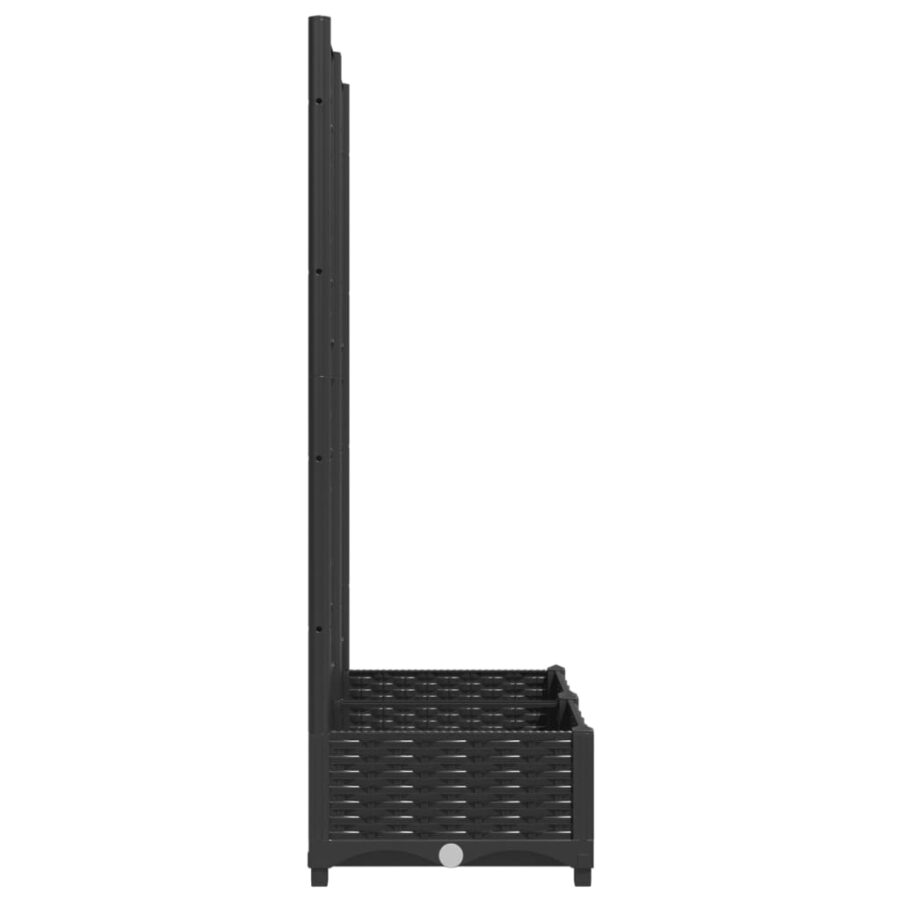 Plantenbak met latwerk 80x40x121,5 cm polypropeen zwart - Afbeelding 5