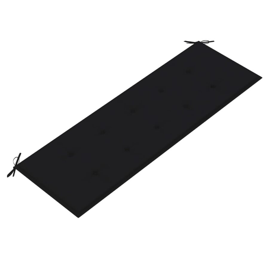 Bankje Batavia met zwart kussen 150 cm massief teakhout - Afbeelding 5