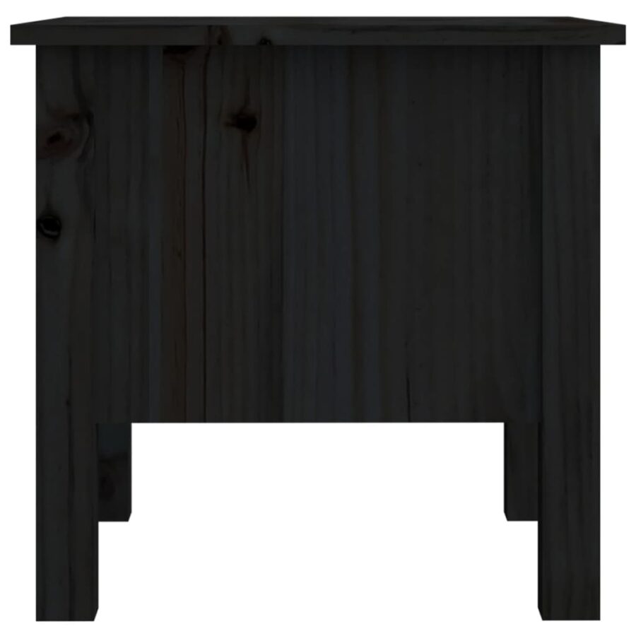 Bijzettafels 2 st 40x40x39 cm massief grenenhout zwart - Afbeelding 10