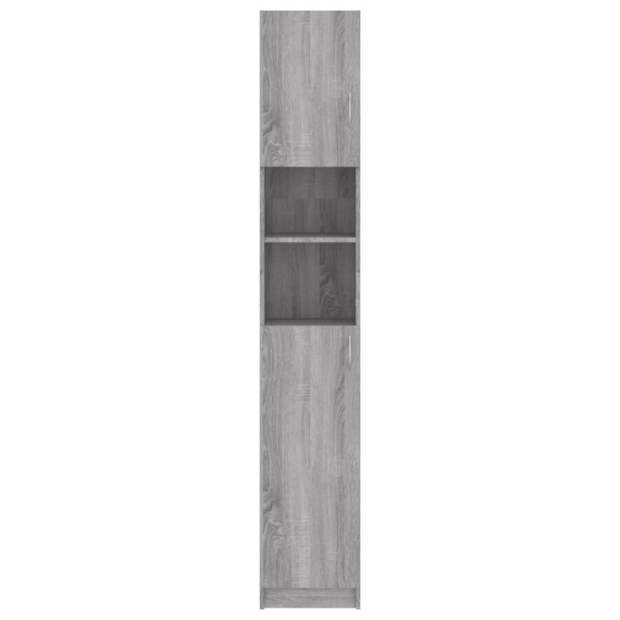 Badkamerkast 32x25,5x190 cm bewerkt hout grijs sonoma eiken - Afbeelding 5