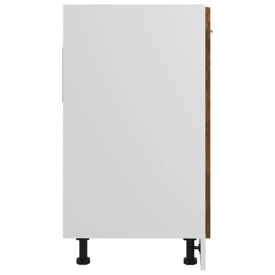 Gootsteenkast 80x46x81,5 cm bewerkt hout gerookt eikenkleur - Afbeelding 6
