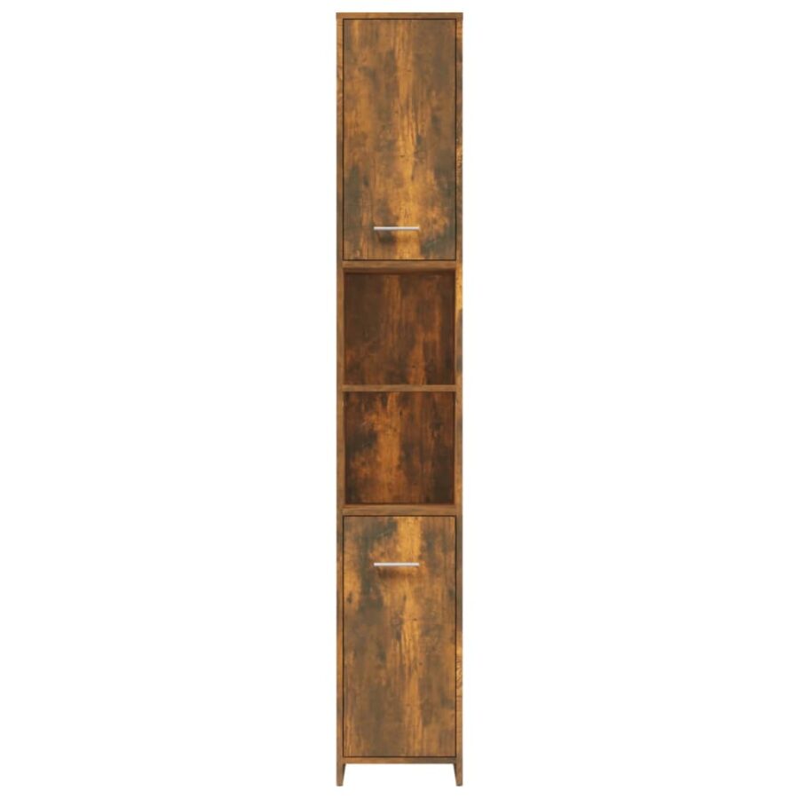 Badkamerkast 30x30x183,5 cm bewerkt hout gerookt eikenkleurig - Afbeelding 3