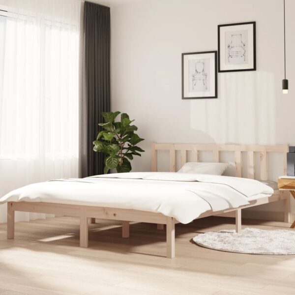 Bedframe zonder matras massief hout 140x200 cm