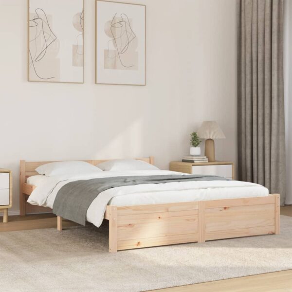 Bedframe zonder matras massief hout 140x200 cm