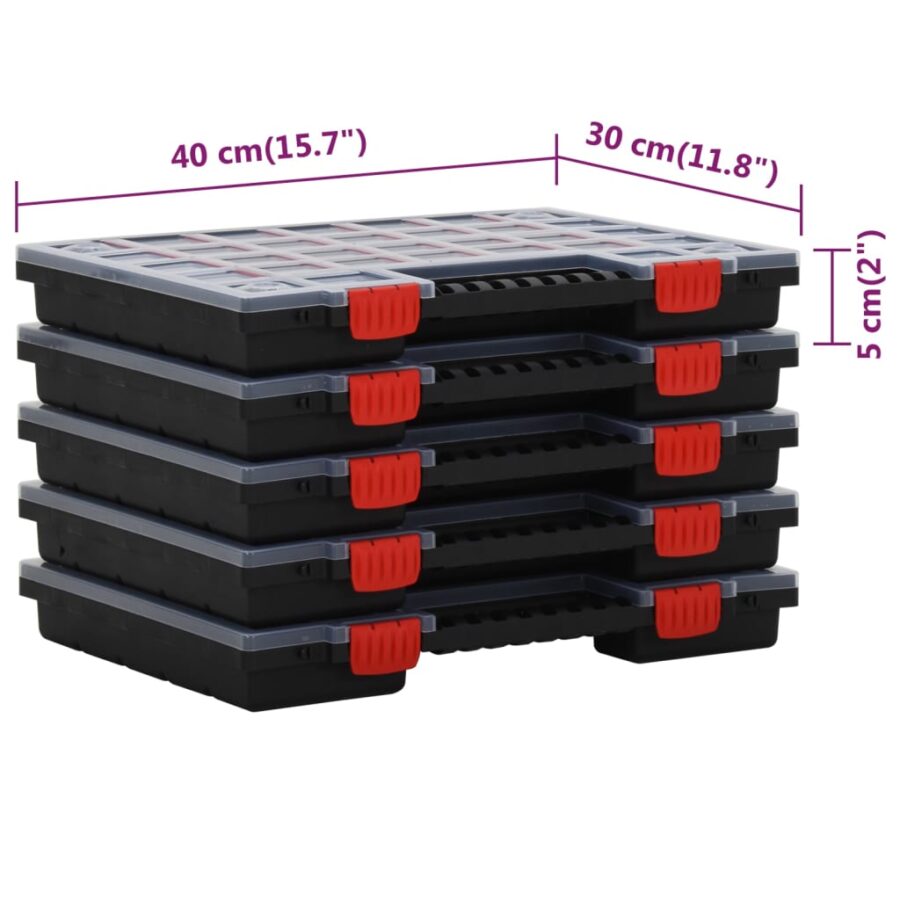 Assortimentsdozen 5 st 40x30x5 cm polypropeen - Afbeelding 7