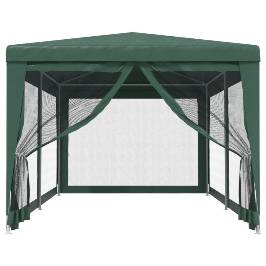 Partytent met 6 mesh zijwanden 3x6 m HDPE groen - Afbeelding 3