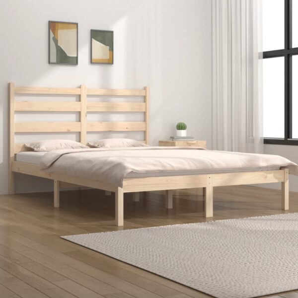 Bedframe zonder matras massief hout 160x200 cm