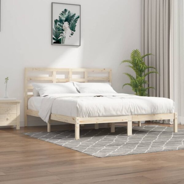 Bedframe zonder matras massief hout 200x200 cm