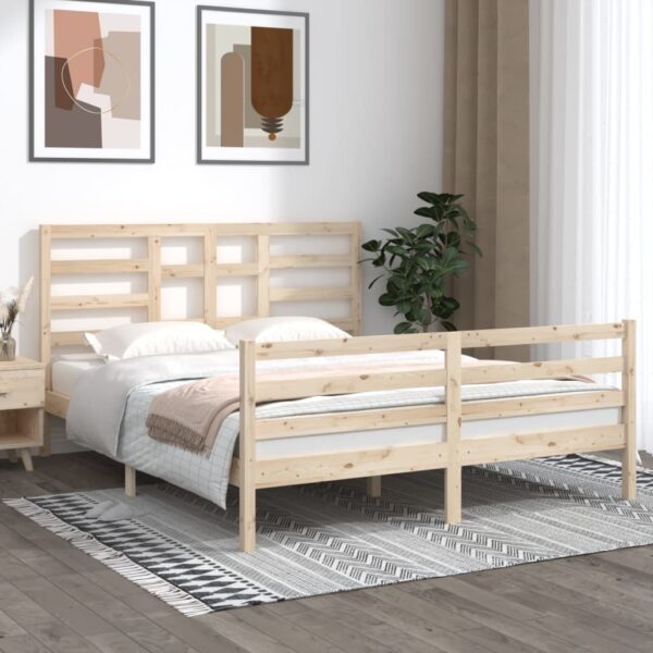 Bedframe zonder matras massief hout 160x200 cm