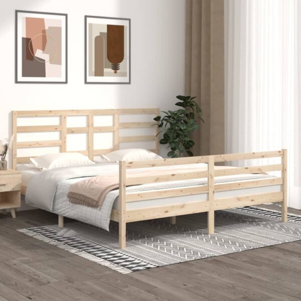 Bedframe zonder matras massief hout 180x200 cm