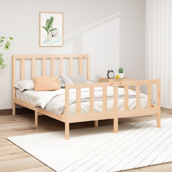 Bedframe zonder matras massief grenenhout 140x190 cm