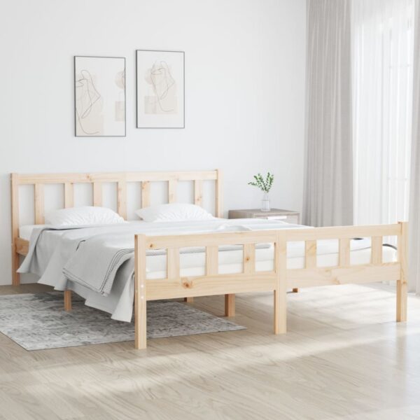 Bedframe zonder matras massief hout 120x200 cm