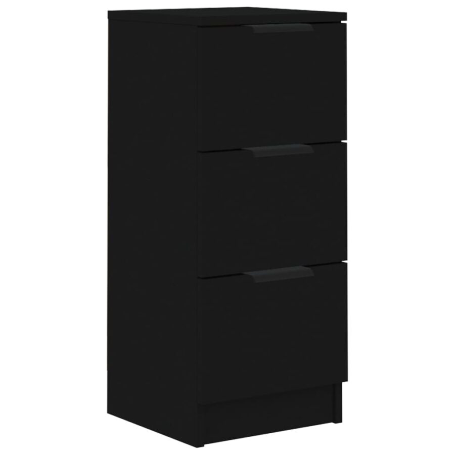 Dressoir 30x30x70 cm bewerkt hout zwart - Afbeelding 2