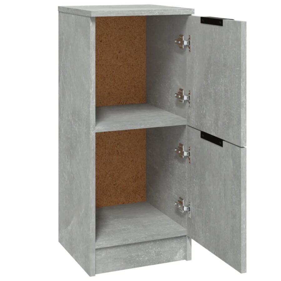 Dressoir 30x30x70 cm bewerkt hout betongrijs - Afbeelding 6