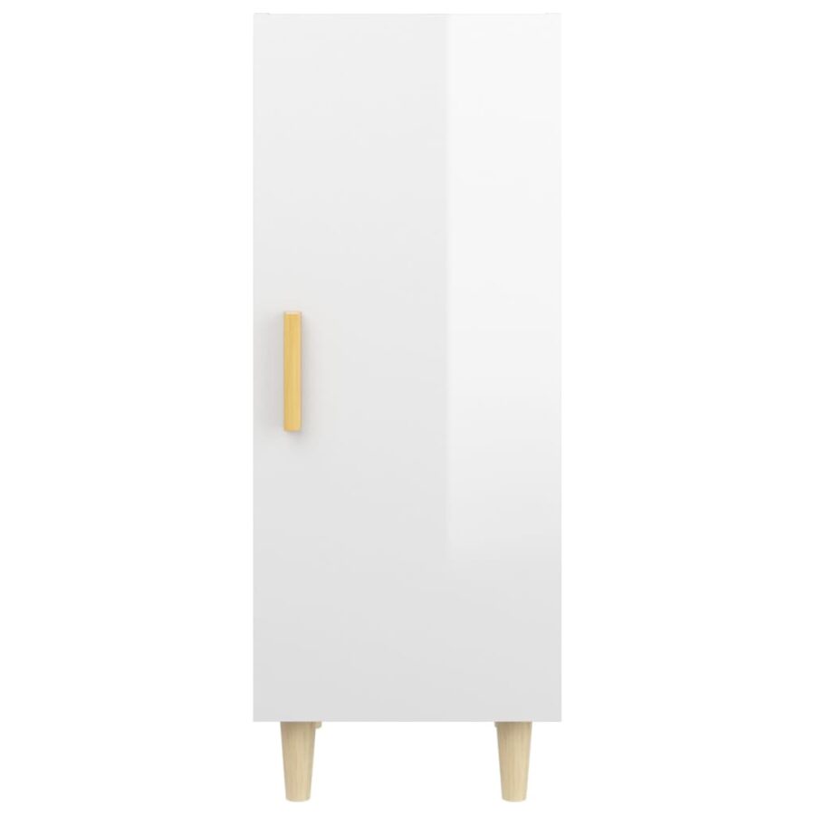 Dressoir 34,5x34x90 cm bewerkt hout hoogglans wit - Afbeelding 4