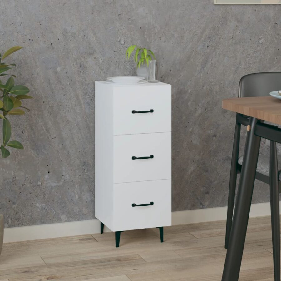 Dressoir 34,5x34x90 cm bewerkt hout wit