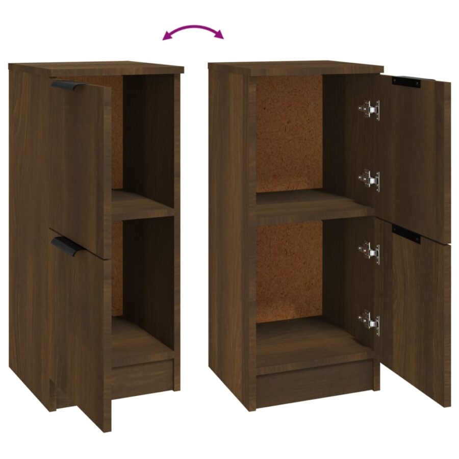 Dressoir 30x30x70 cm bewerkt hout bruin eikenkleur - Afbeelding 8