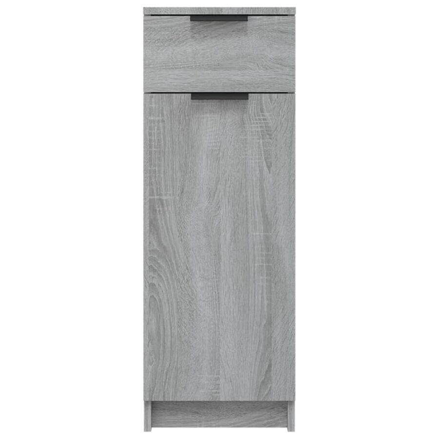 Badkamerkast 32x34x90 cm bewerkt hout grijs sonoma eikenkleurig - Afbeelding 6