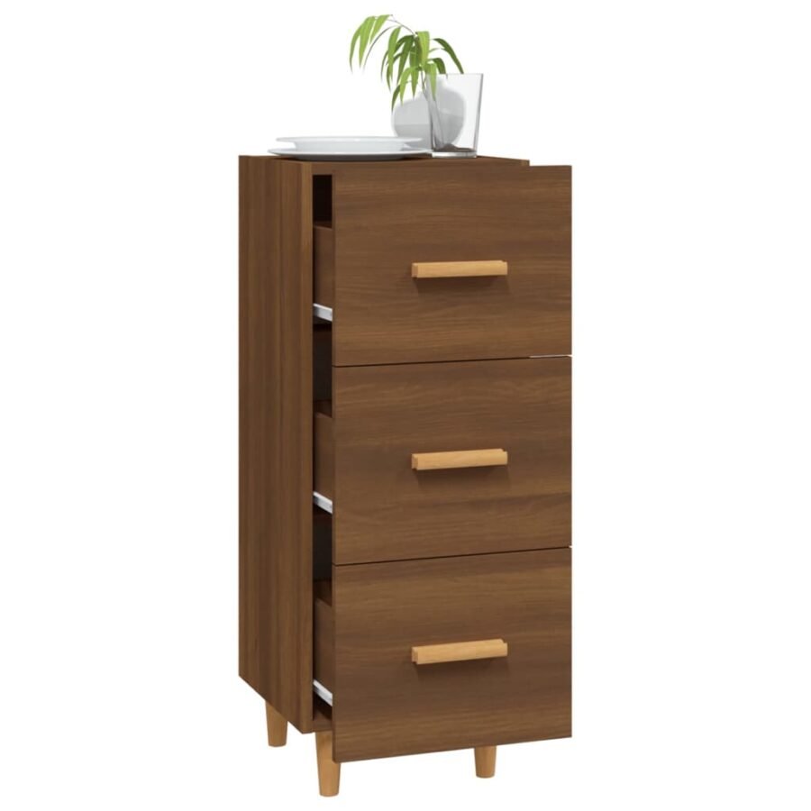 Dressoir 34,5x34x90 cm bewerkt hout bruin eikenkleur - Afbeelding 4