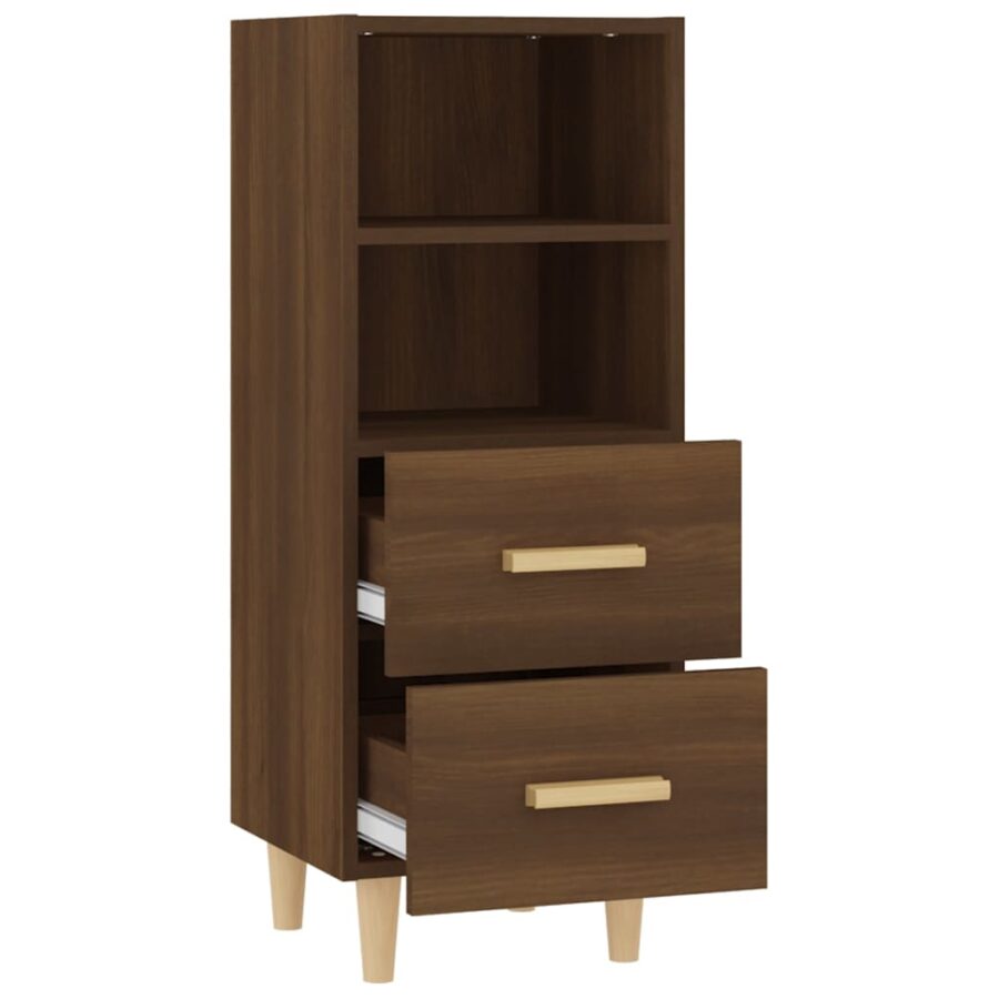 Dressoir 34,5x34x90 cm bewerkt hout bruin eikenkleur - Afbeelding 7