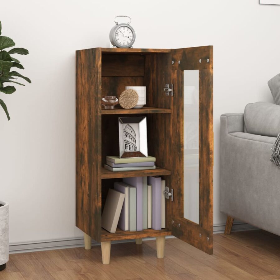Dressoir 34,5x34x90 cm bewerkt hout gerookt eiken - Afbeelding 3