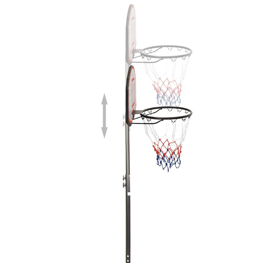 Basketbalstandaard 216-250 cm polyethyleen zwart - Afbeelding 8