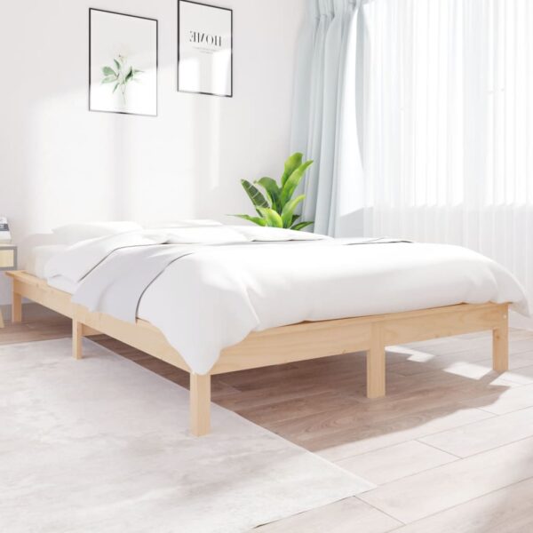 Bedframe zonder matras massief grenenhout 140x190 cm