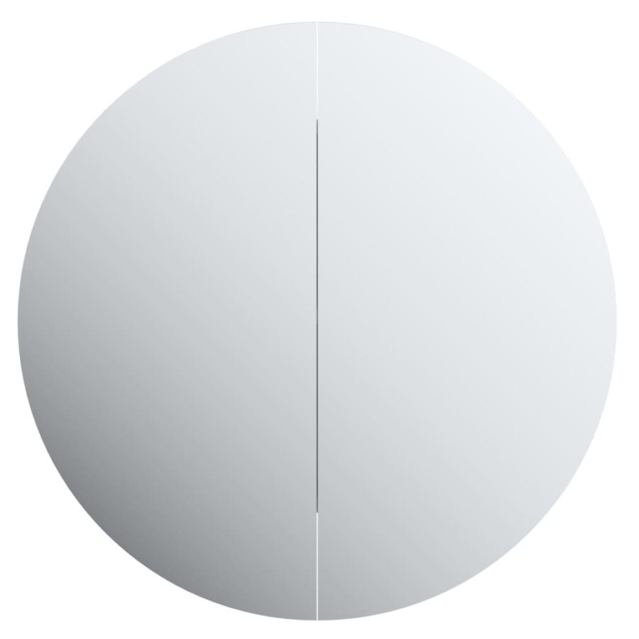 Badkamerkast met ronde spiegel en LED 54 x 54 x 17,5 cm grijs - Afbeelding 6