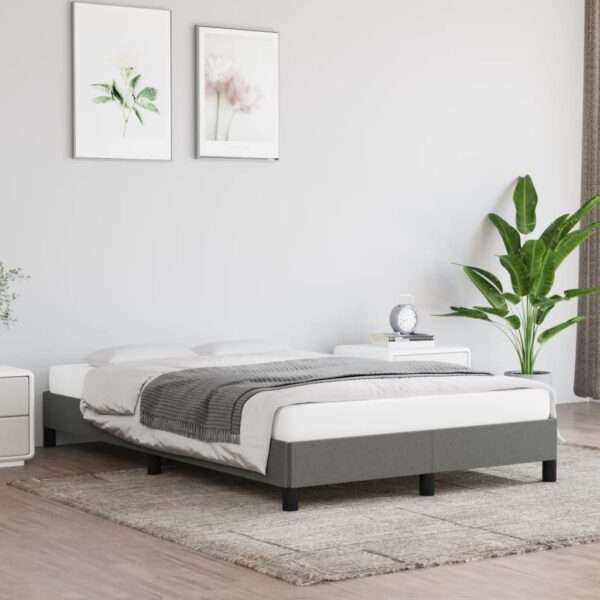 Bedframe zonder matras 120x200 cm stof donkergrijs