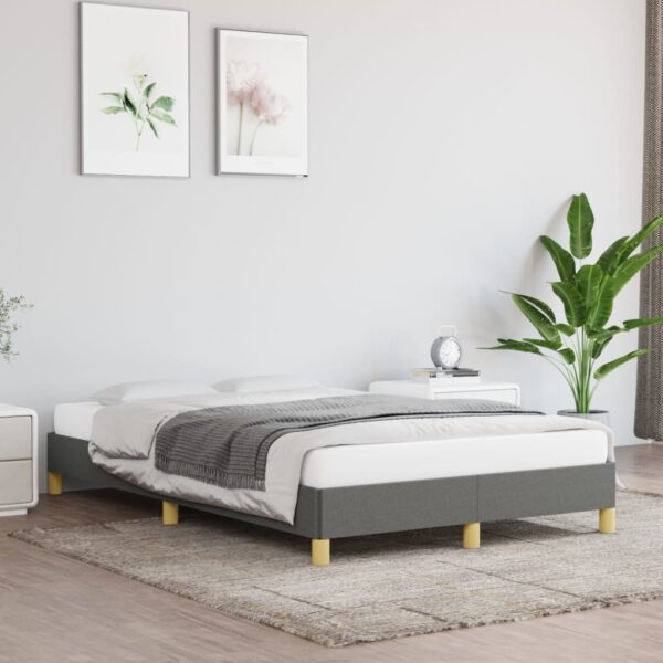 Bedframe zonder matras 120x200 cm stof donkergrijs