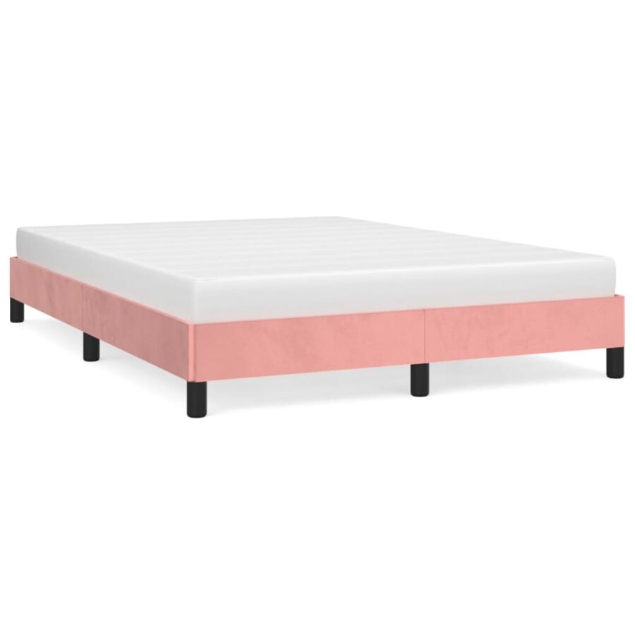 Bedframe fluweel roze 140x200 cm - Afbeelding 2