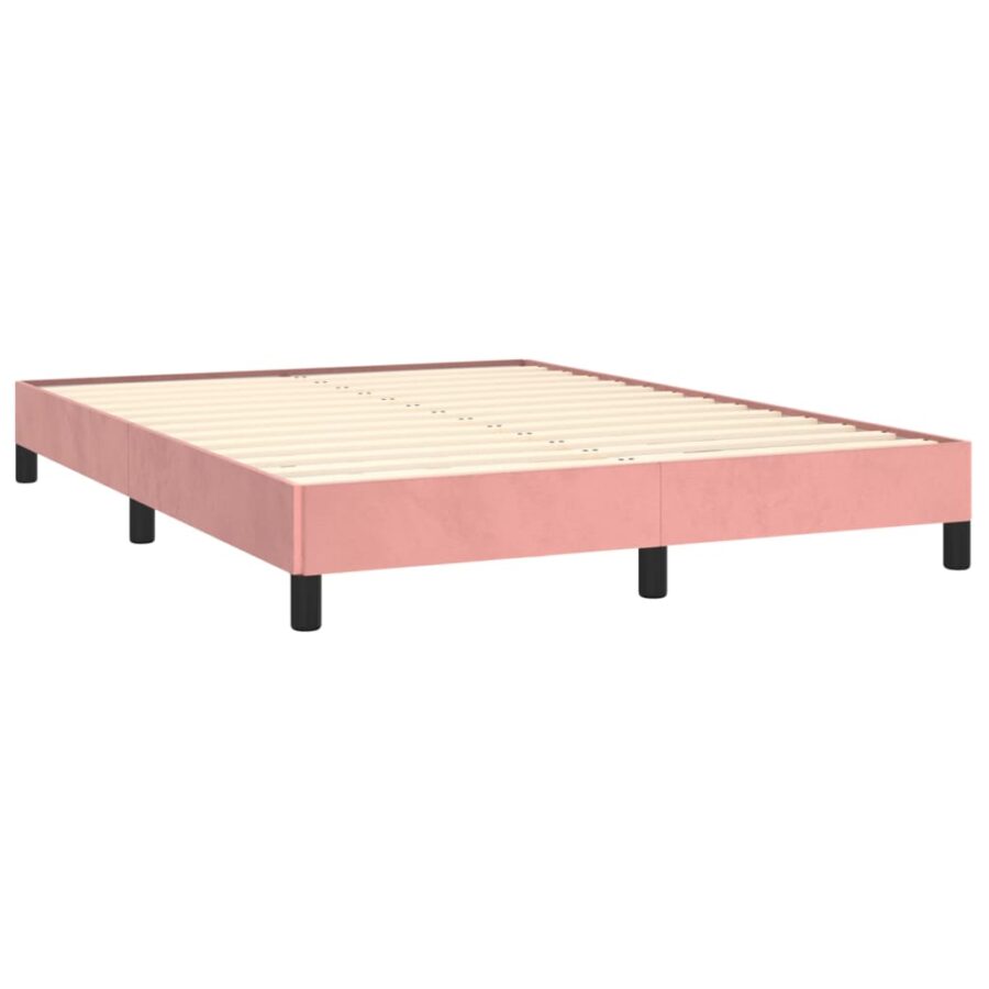 Bedframe fluweel roze 140x200 cm - Afbeelding 3