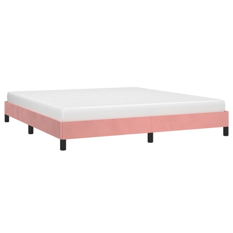 Bedframe fluweel roze 160x200 cm - Afbeelding 3