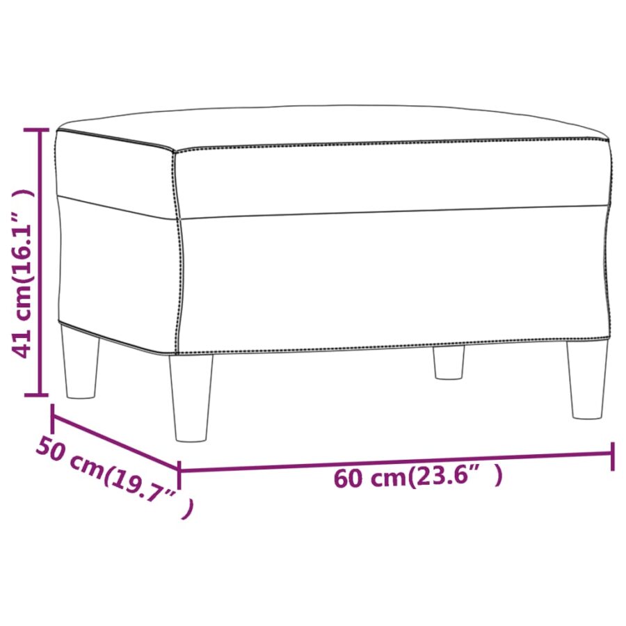 Voetenbank 60x50x41 cm fluweel geel - Afbeelding 7