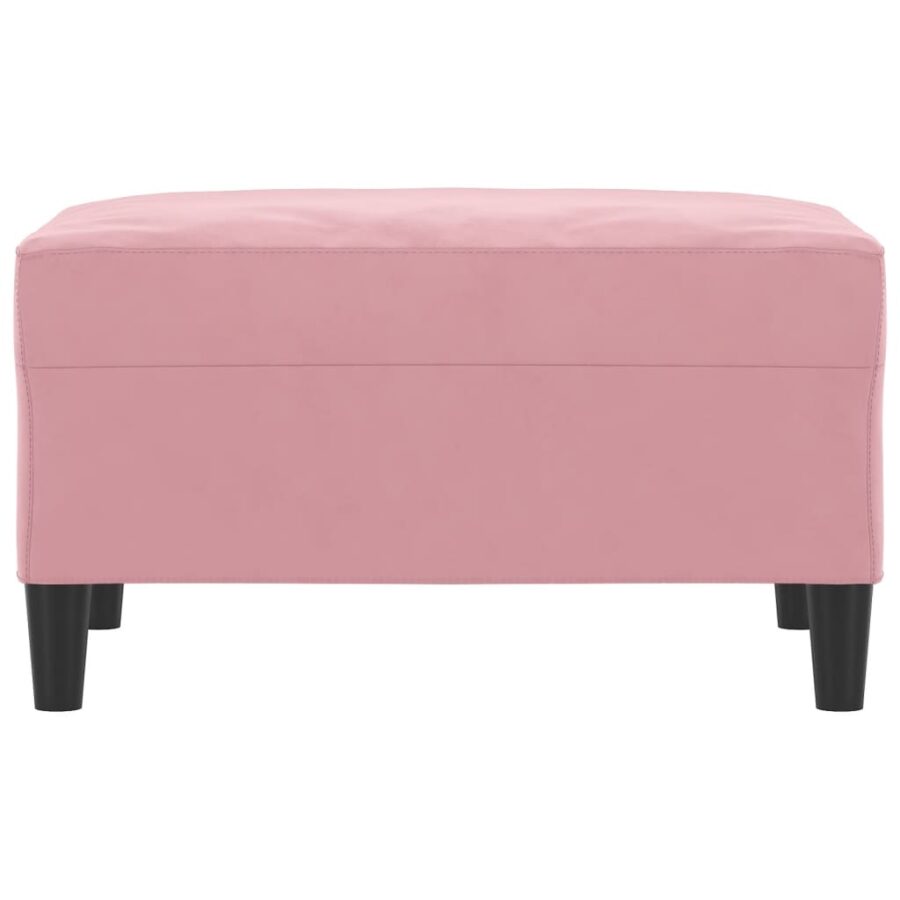 Voetenbank 70x55x41 cm fluweel roze - Afbeelding 3