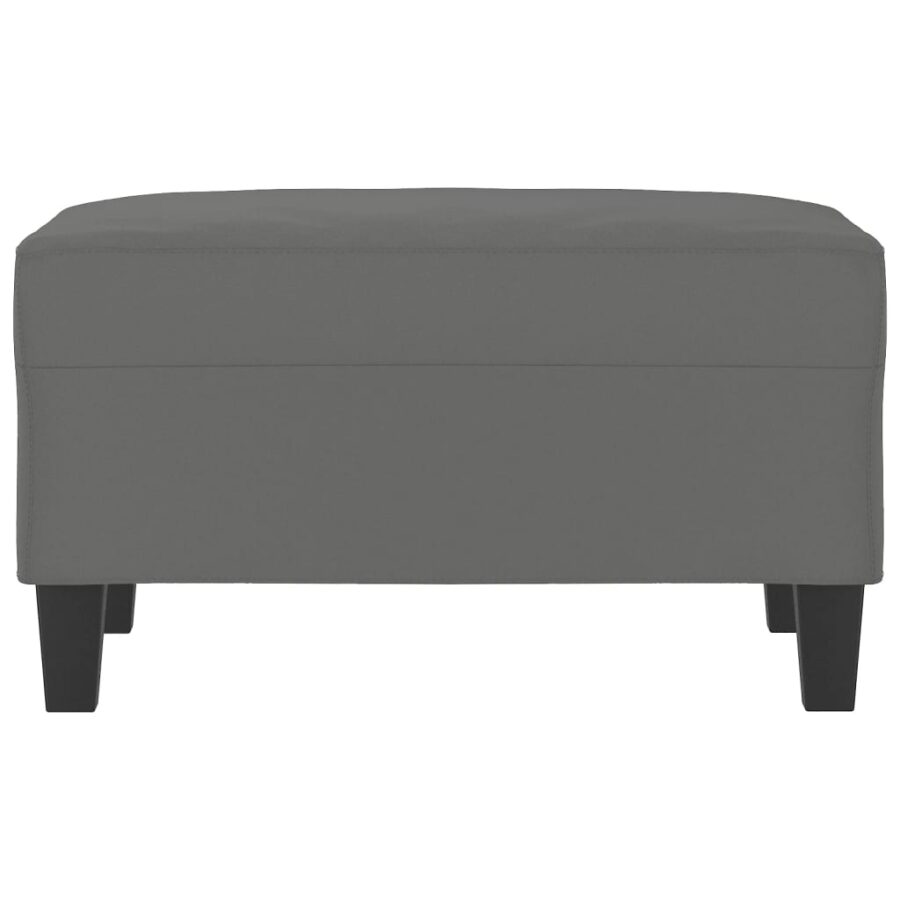 Voetenbank 70x55x41 cm microvezelstof donkergrijs - Afbeelding 3