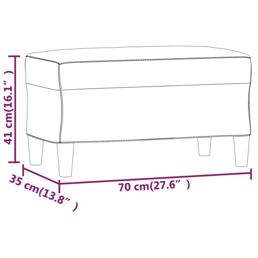 Bankje 70x35x41 cm stof donkergrijs - Afbeelding 7